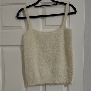 Chic Cream Fuzzy Knit Camisole